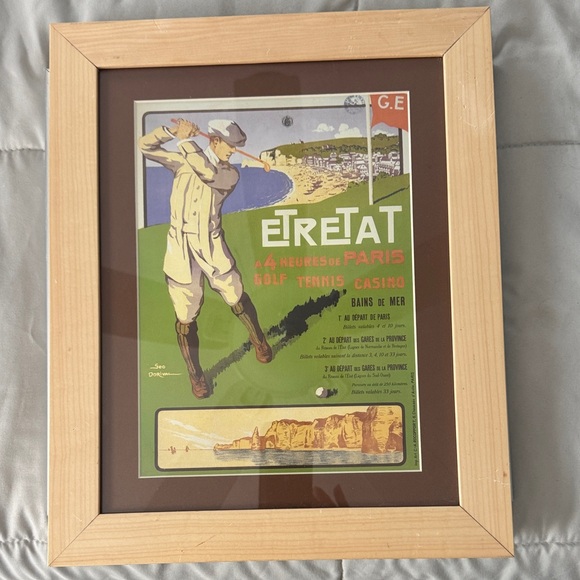 Vintage-Style Etretat Golf Poster Art Print in Green